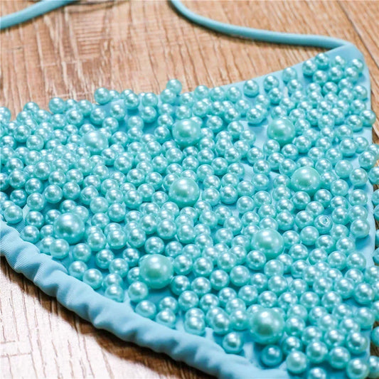 Pearl Bikini String Thong Swimsuit Y2K Swimwear Trend Women Two Piece Bathing Suit Beachwear Bikinis Set Vacation Outfits