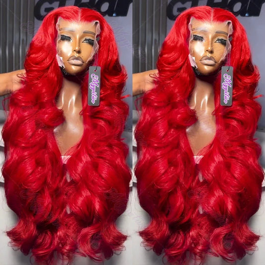 30 40 inch 99J Burgundy 13x6 Hd Lace Frontal Wigs Human Hair Wig Brazilian Red Colored Body Wave 13x4 Lace Front Wig For Women