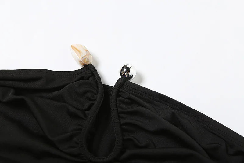 Nsauye Summer Women Casual Mini Skinny Black Y2K Fashion Ribbon Halter Crop Tops Sleeveless Sexy Club Strapless Tank Tops 2025