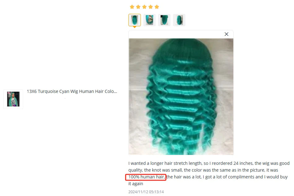 13X6 Turquoise Cyan Wig Human Hair Colored Loose Deep Wave 13x4 Lace Front Human Hair Wigs for Women Wigs Human Hair
