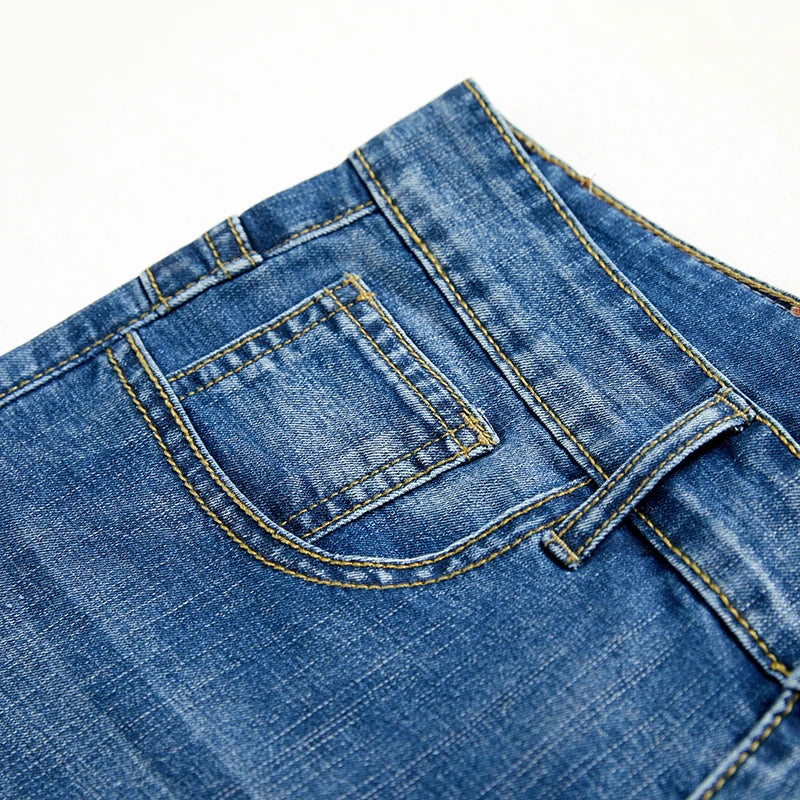 2024 Summer New Men's Denim Shorts Classic Black Blue Thin Section Fashion Slim Business Casual Jeans Shorts Male Brand