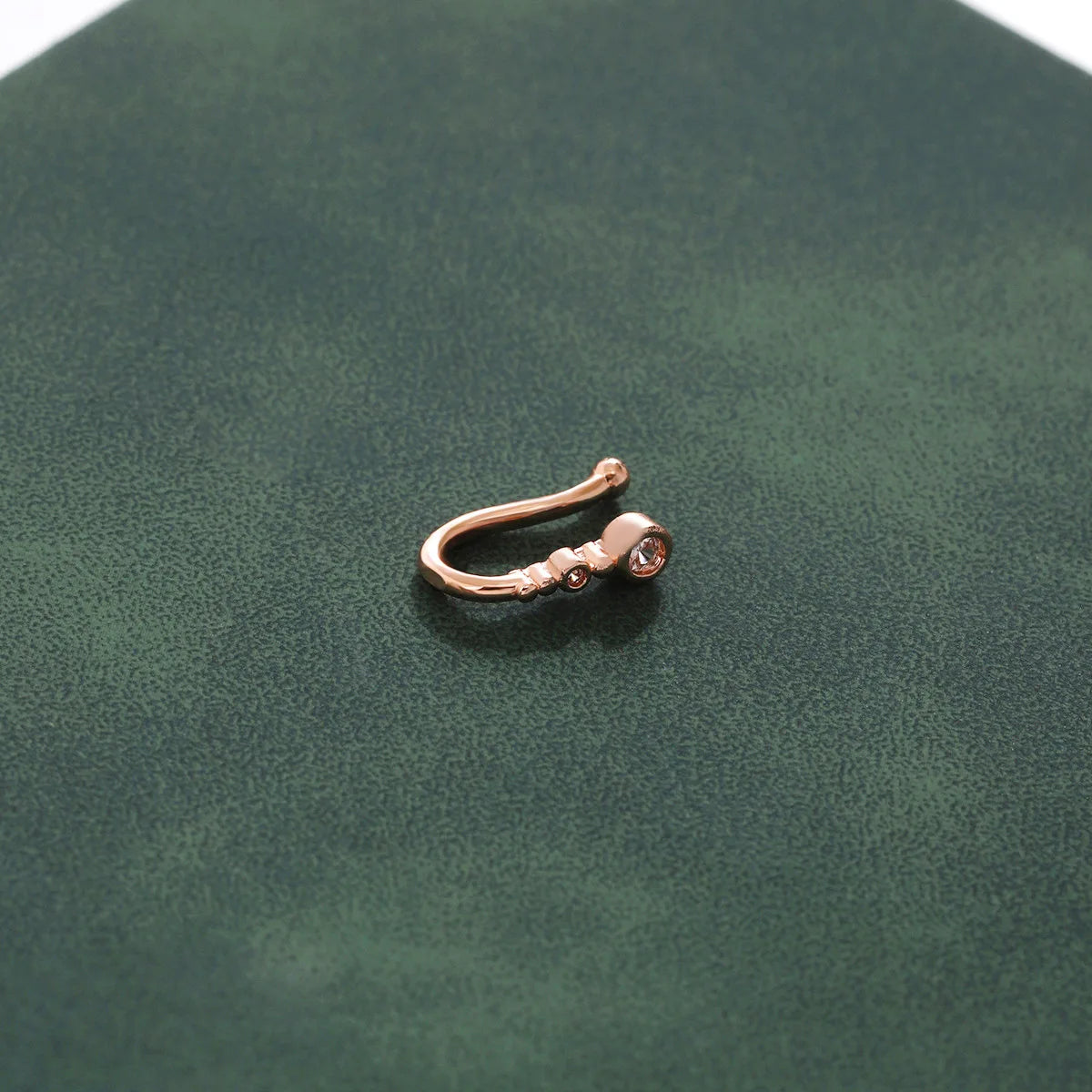 1pc Chic U-Shape Non-Piercing Nose Ring - Simplistic Hip Hop Style Inlaid Cubic Zirconia Fake nose Clip