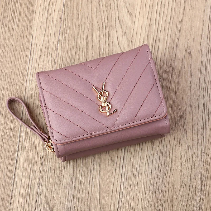 2025 new women's wallet short, fashionable and simple PU change bag card bag multi slot small wallet wallet wallet