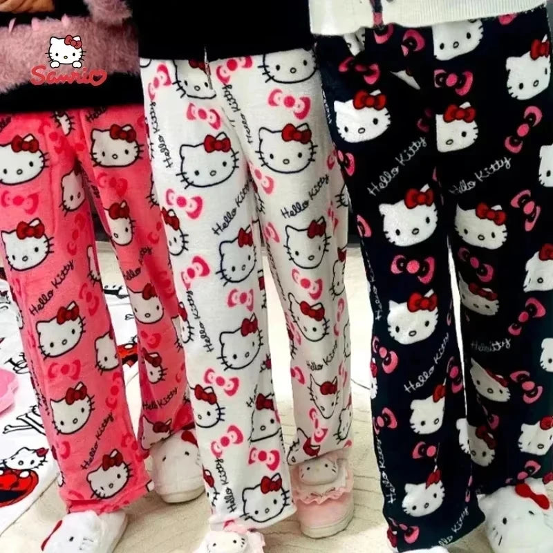 2025 MINISO New Hello Kitty Long Sleeved Quick Drying Casual Women's Daily Long Pants Breathable Cartoon Cute Sports Pants