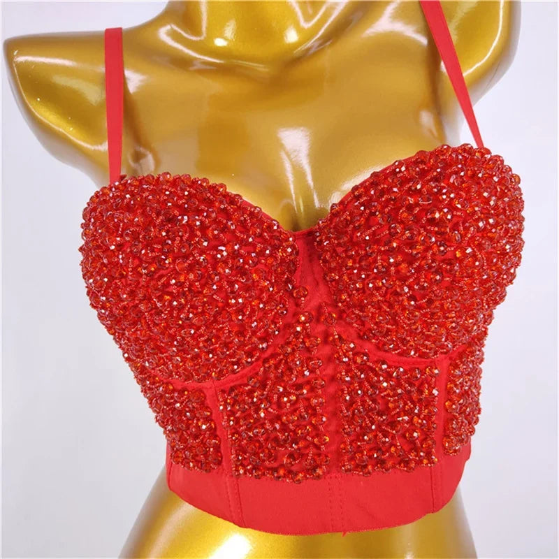 Bling Rhinestone Corset, Luxury Woman Clothes