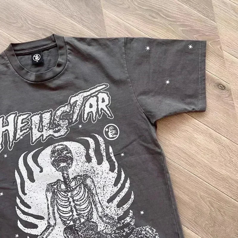 HS Innerlijke Vrede T-Shirt Met Heavy Craft Wash Katoenen T-Shirt Met Korte Mouwen