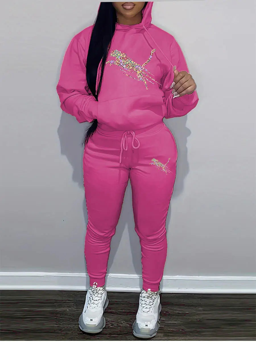 2025 New Ladies hoodies Track Suit Sportswear Sweatsuit Print Designer Sweatshirts sweatpants Hoodies Outfit Women pant Sets