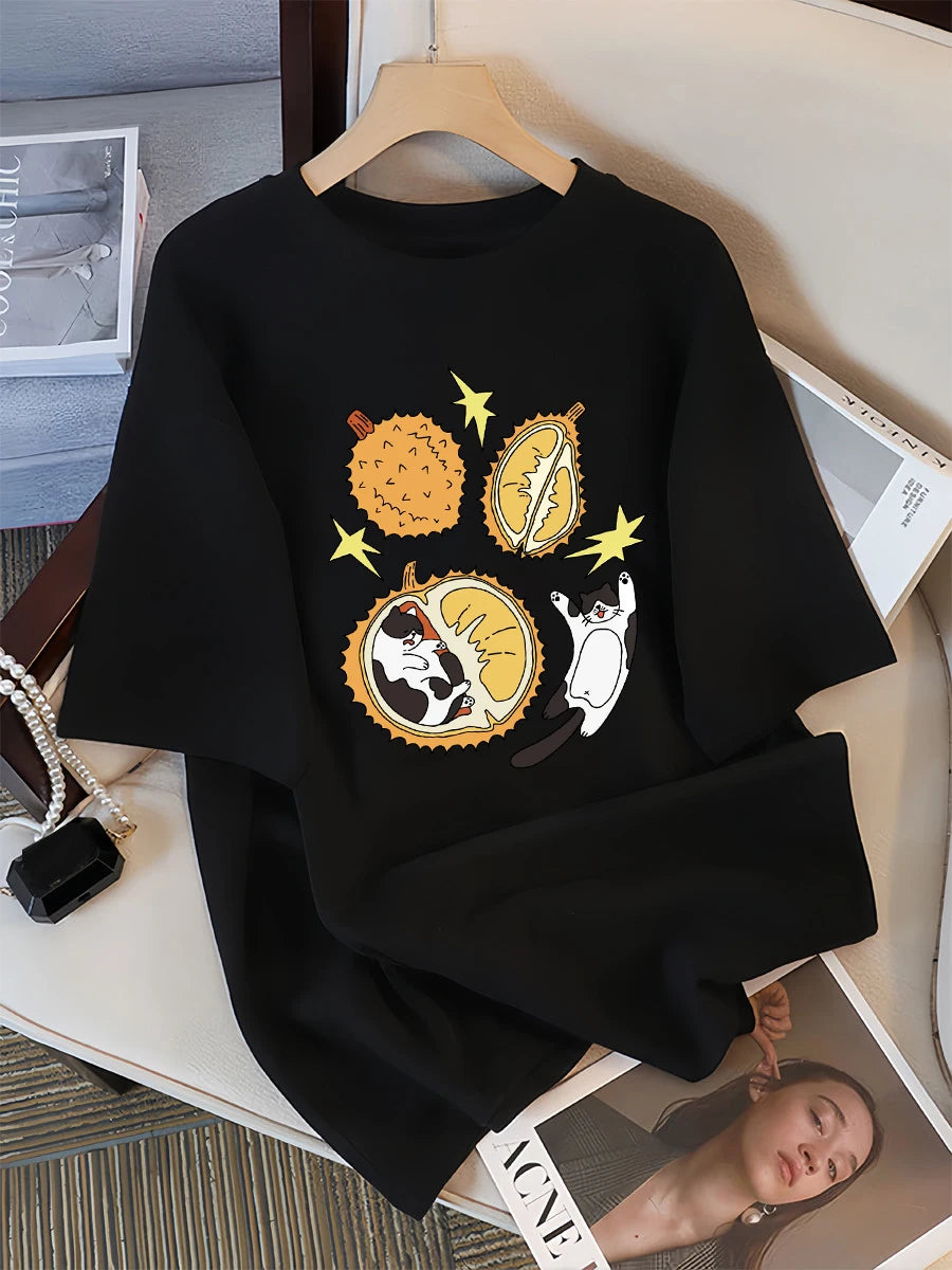 Real Fresh Cherry Fruit Cup Design Tee Shirts Female Comfortable Cotton T Shirt Fashion Casual Clothes Soft Street Short Sleeve