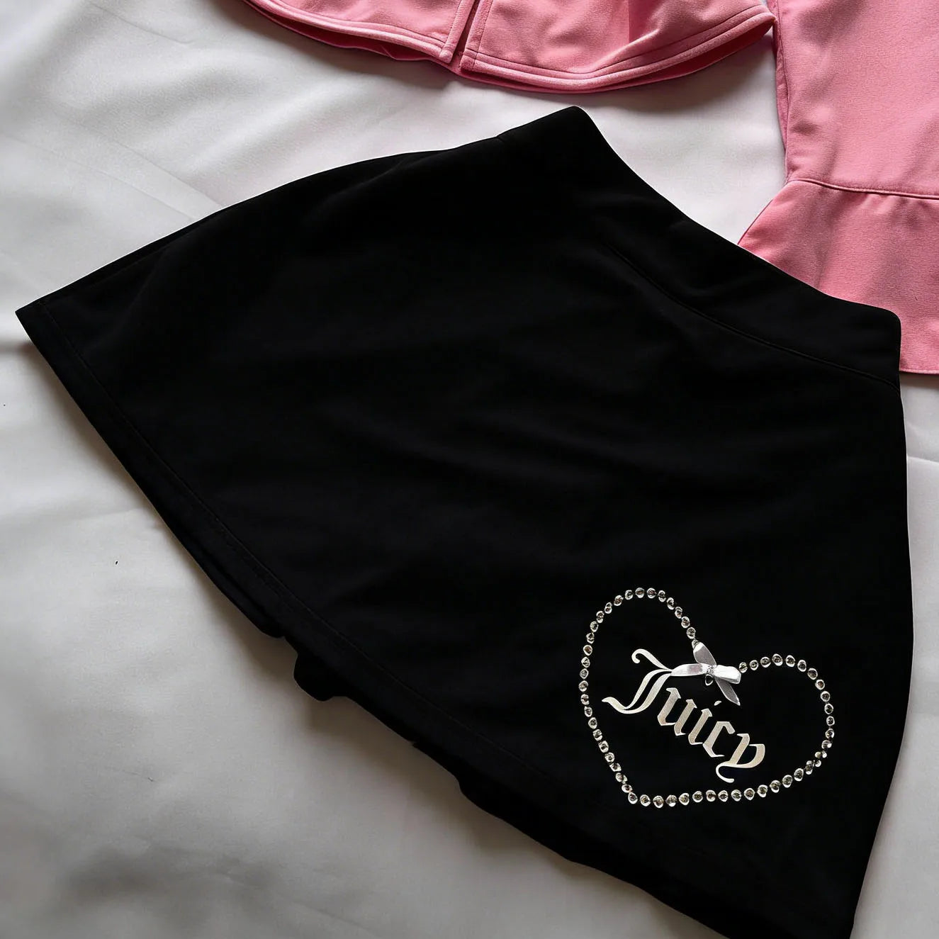 European and American sexy spicy girl personality trend slim fit pants skirt hot stamping diamond three-dimensional bow