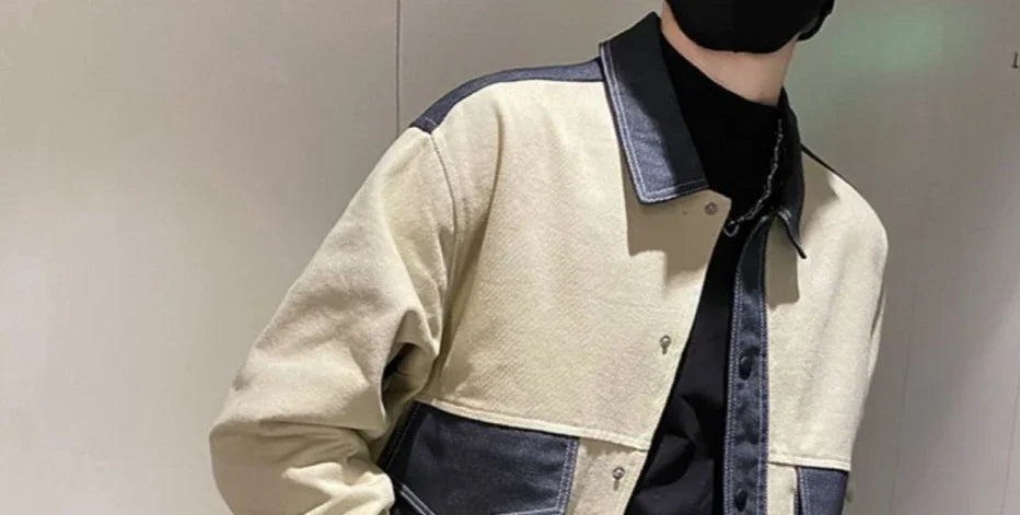V-neck Button Denim Jackets Man Casual Vintage Outwear Designer Y2k Elatic In Lowest Price Low High Quality Cowboy Coat for Men
