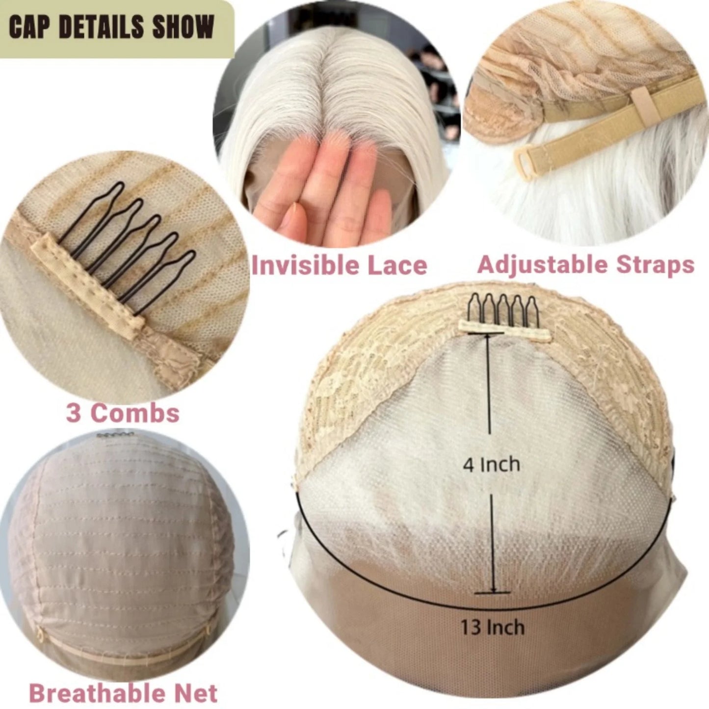 Platinum Blonde Long Wavy Synthetic Wig Free Part Loose Wave Natural Curly 13X4 Lace Front Wigs for Women Daily Party Cosplay