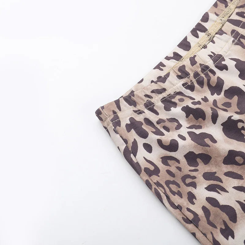 Weird Puss Leopard Print Cropped Pants Women 2025 Spring Summer Trend Wild Elastic Waist Buttoms Classic Skinny Basic Streetwear