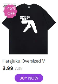 Vintage Punk Men Tops Aphex Twin Graphic Face T-Shirt Oversized Hip Hop Streetwear Harajuku T Shirt Gothic Cotton Clothing Loose