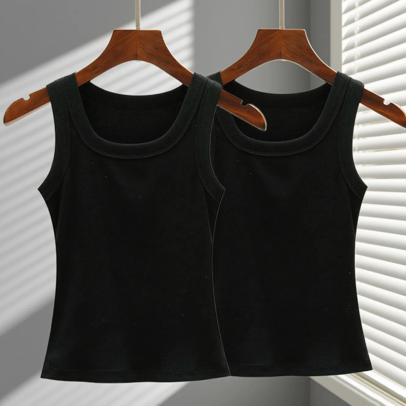 2PCS 100% Cotton Solid Color Washed Vest Womens Summer Casual Tank Top Y2K Sleeveless Clothes Soft Comfortable Sportswear