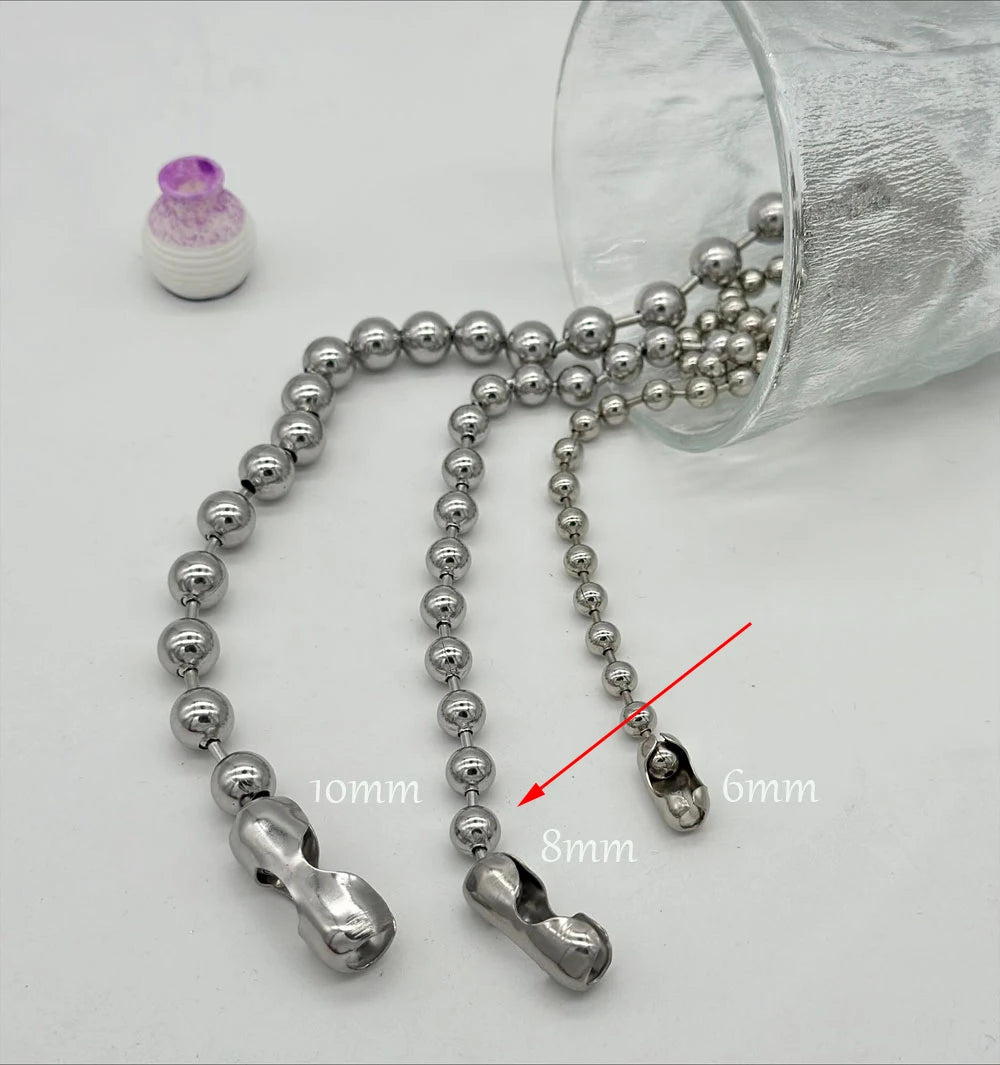 6/8/10mm Stainless Steel Ball Chain Layering Necklace for Women Men Oversize Chunky Chain Choker Grunge Aesthetic Y2K Necklace
