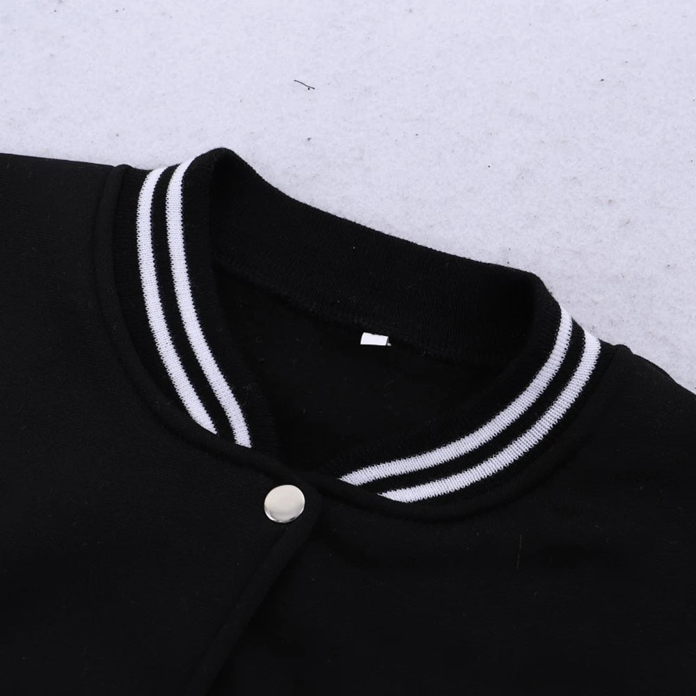 Brooklyn New York 1898 Art Letter Print Baseball Jersey Female Button Fleece Jacket Autumn Casual Clothes Loose Sportswear Women