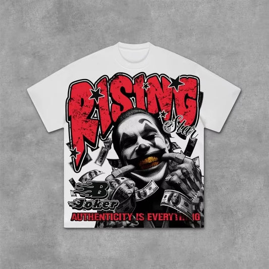 Joker Money On The Street Authenticity Is The Most Important Old Graphics T-shirt Men Y2K Oversize Tshirt Streetwear Women Tops