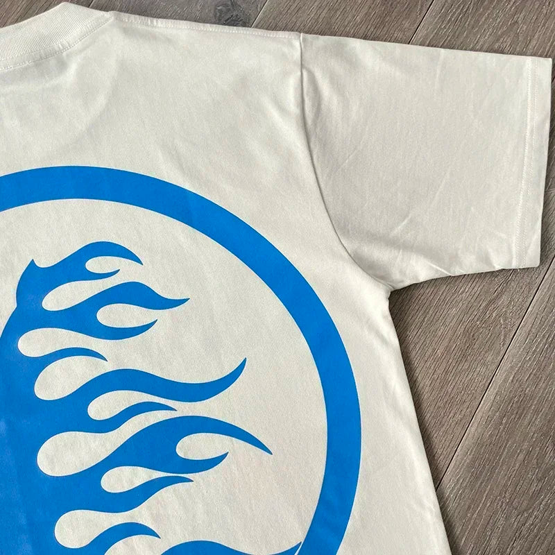 HS Gel Sport Logo Cotton wash short sleeve T-shirt European and American fashion