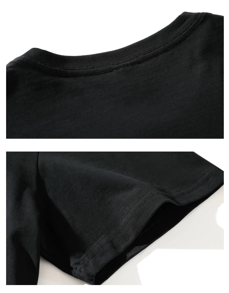 New Summer Men's T Shirt Fashion Solid T Shirt Mens Oversized Hip Hop Short Sleeve Casual Cotton Mens Streetwear Top Tees