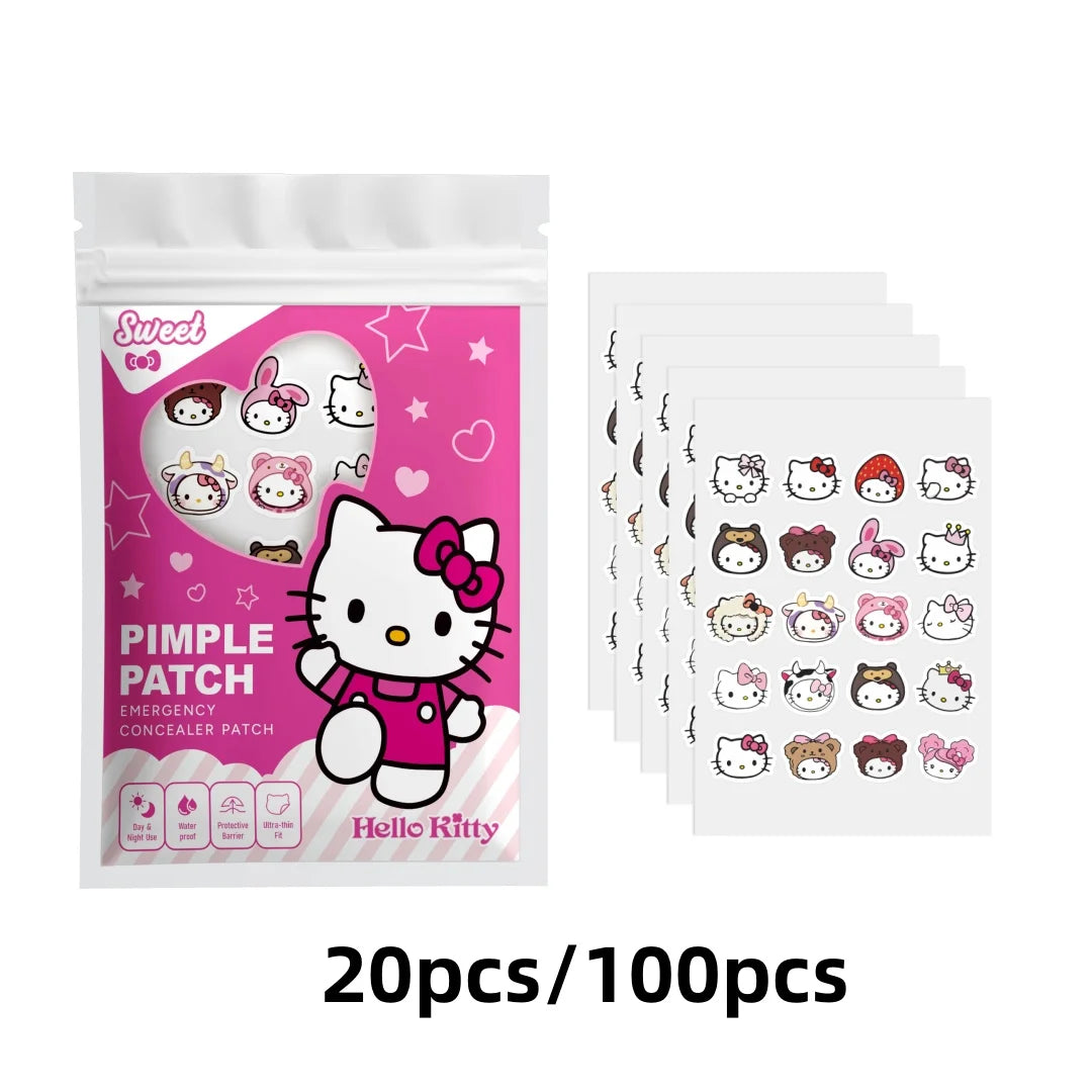 20/100PCS Hello Kitty Face Patches for Pimples, Hydrogel Blemish Stickers