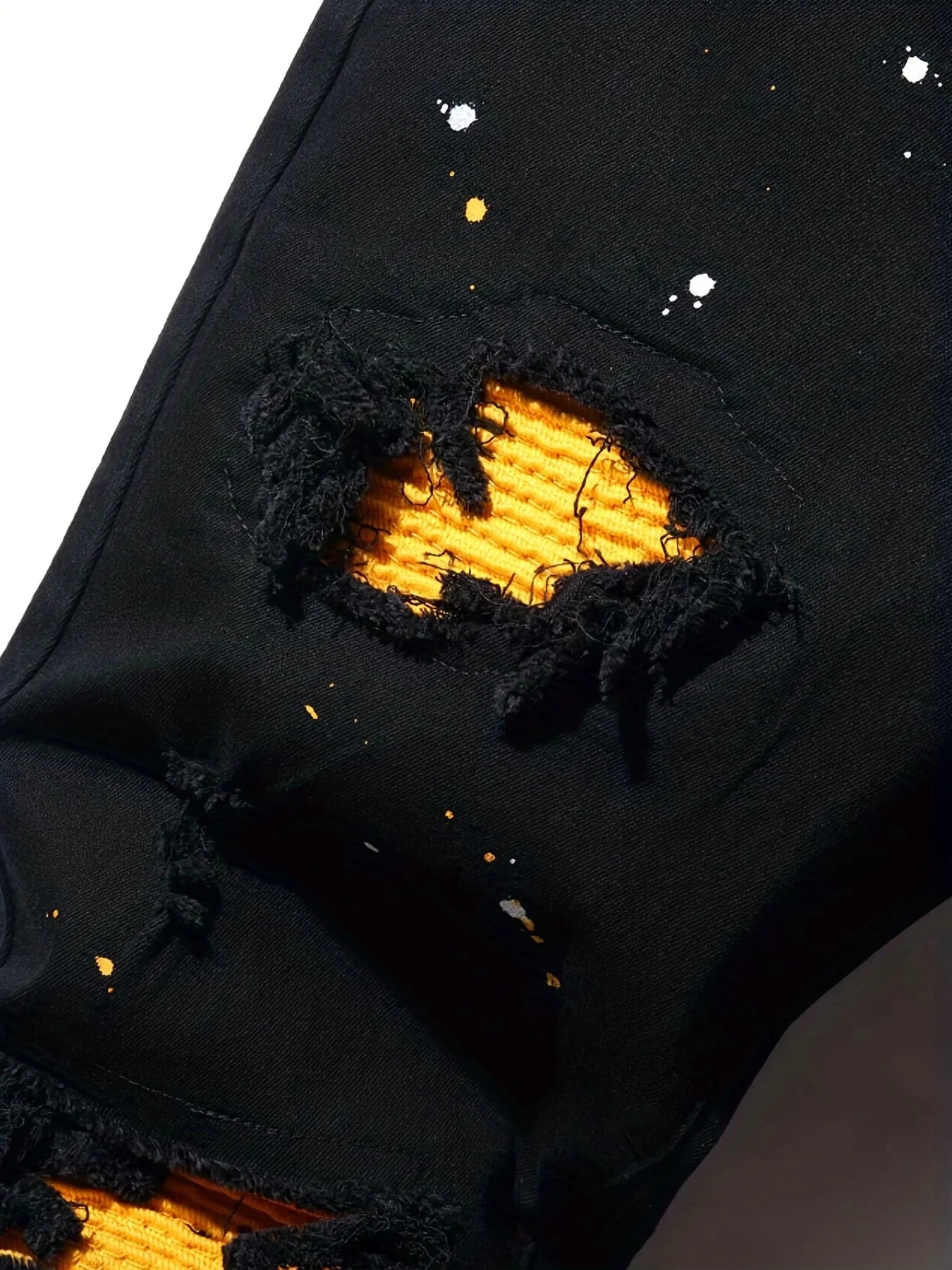 Denim Splash-Ink Patchwork Jeans, men's jeans