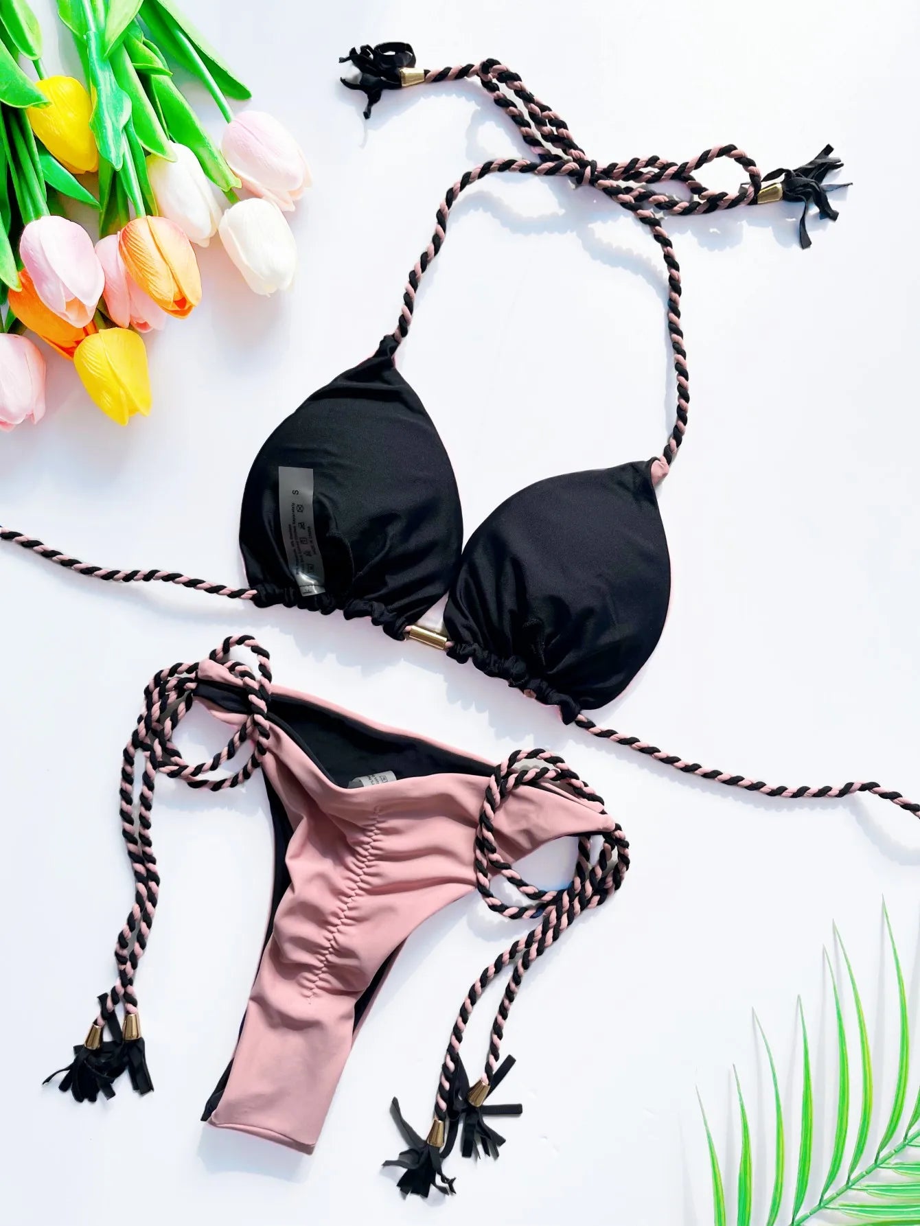 2025 New Sexy Beach Women's Swimsuit Braiding rope Bikinis Set Two-piece Triangle Swimwear Bathing Suit Brazilian Biquinis