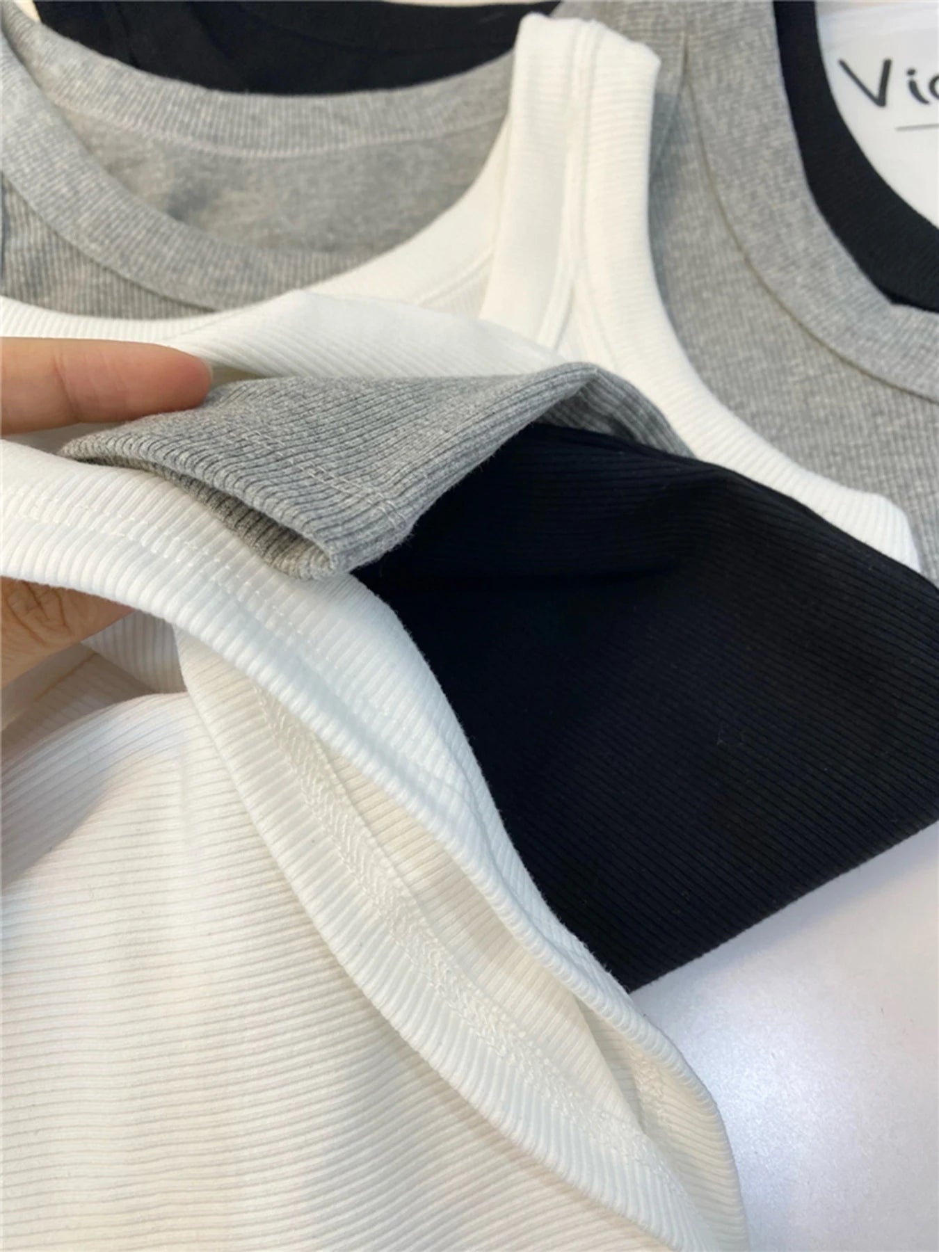 3PCS Set Cotton Camisole Vest Paired Summer Slim Fit Clothing Simple Versatile Basic Top Breathable Womens Korean Style Tops