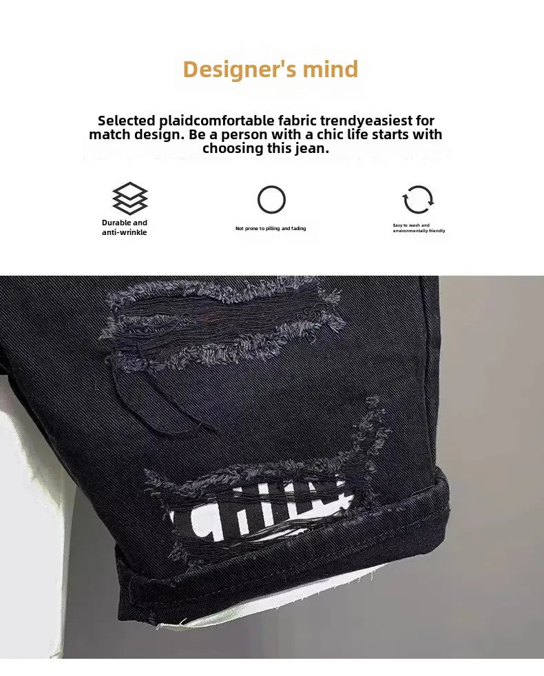 Trendy Versatile Straight-Leg Jeans For Men Summer American Style Vintage Trousers With Five-Pocket Design And Breaker Details