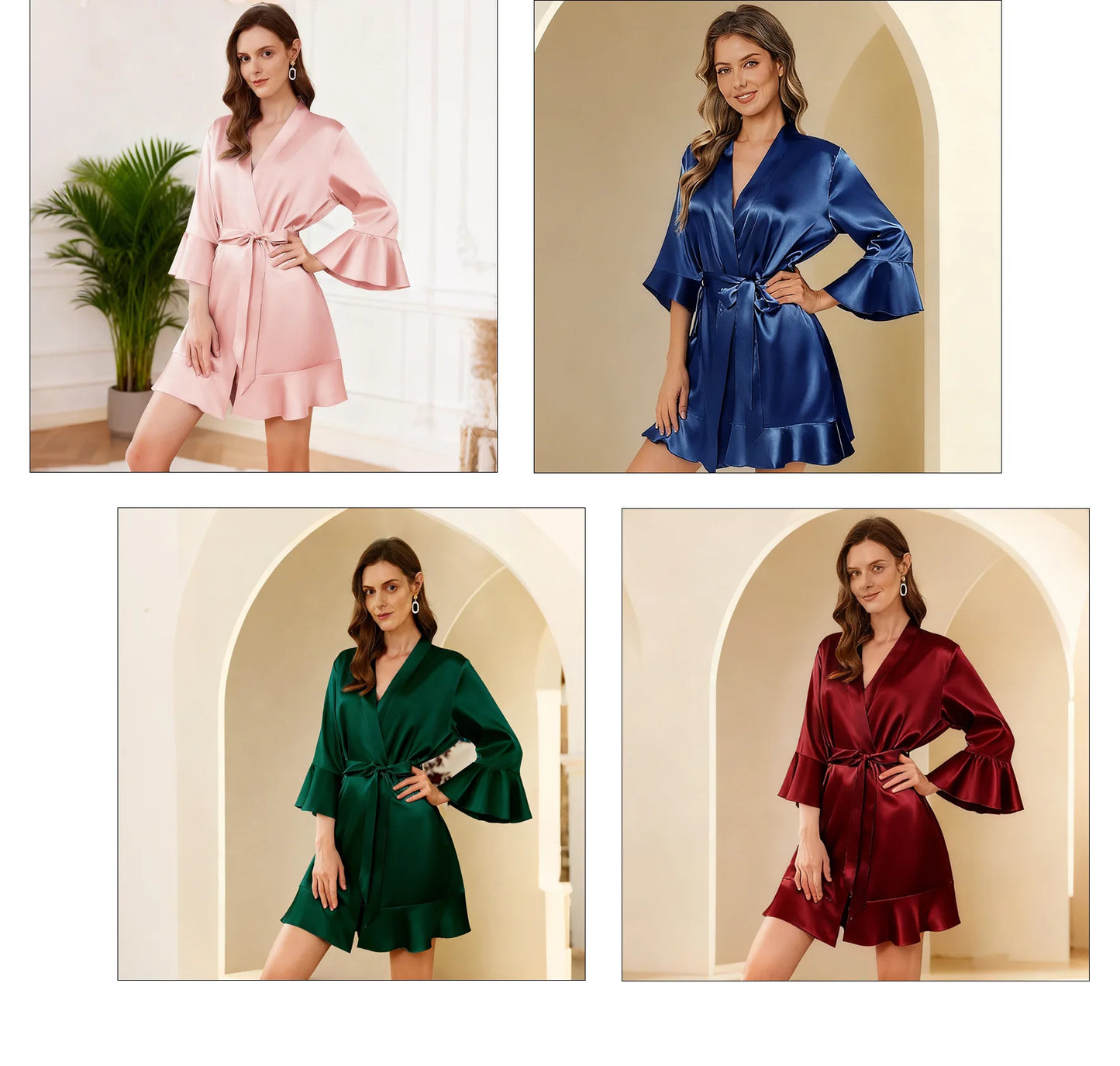 Silk Cheongsam Sleepwear Women's Bridal Morning Robe Lace Trim Thin Open Cardigan Cool Comfortable Casual Home Wear Summer