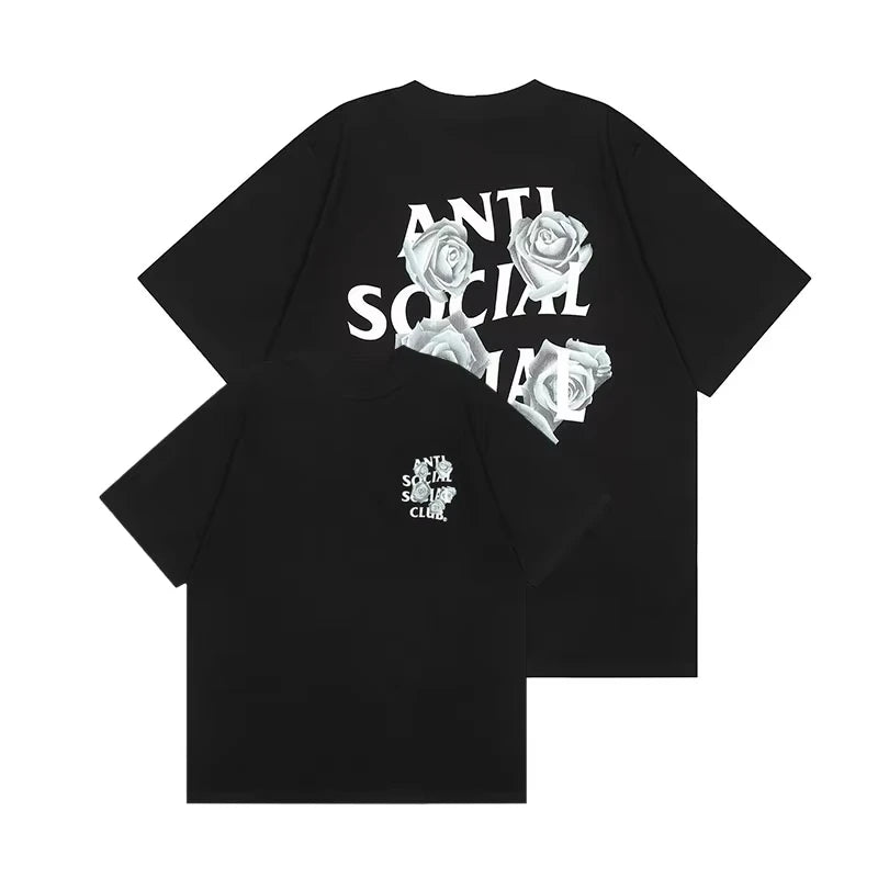 2025 Summer Men's Cotton Clothing Luxury Graphic Lettering Print ASS Women's Casual Sports Round Neck Street Fashion Streetwear