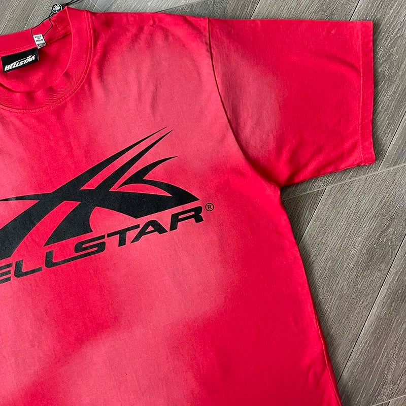 HS Gel Sport Logo Men's and women's pure cotton wash short sleeve T-shirt European and American fashion