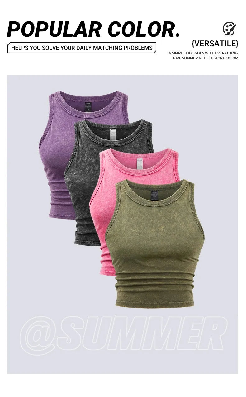 3PCS Set Cotton Camisole Vest Paired Summer Slim Fit Clothing Simple Versatile Basic Top Breathable Womens Korean Style Tops