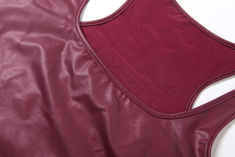 Weird Puss Faux Leather Camisole Tops Women Y2K Coquette Square Collar Skinny Midnight Street Club Trend Hottie Wild Basic Vest