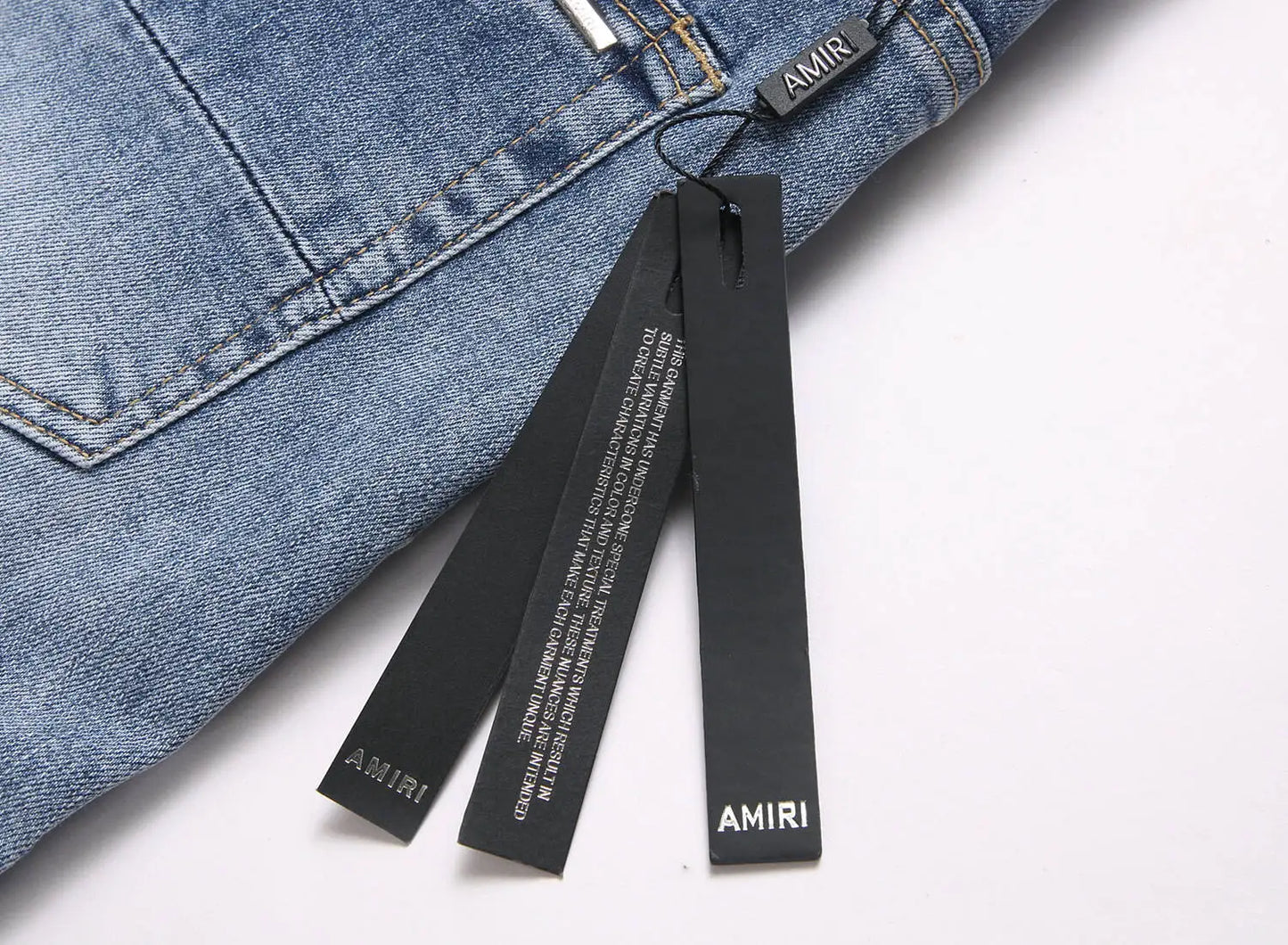 Current AM Brand Embroidered Distressed Patch High Street Youth Men's Slim Fit Skinny Pants