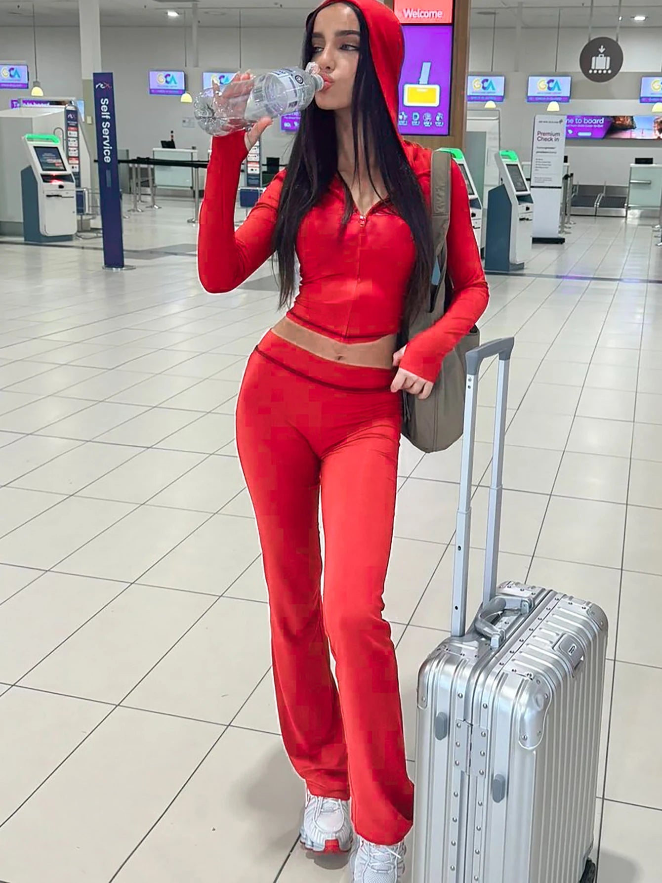 Dulzura Leopard Casual 2 Piece Pants Set Long Sleeve Zipper Hoodie Top And Slim Pants Matching Set Party Club Streetwear Autumn