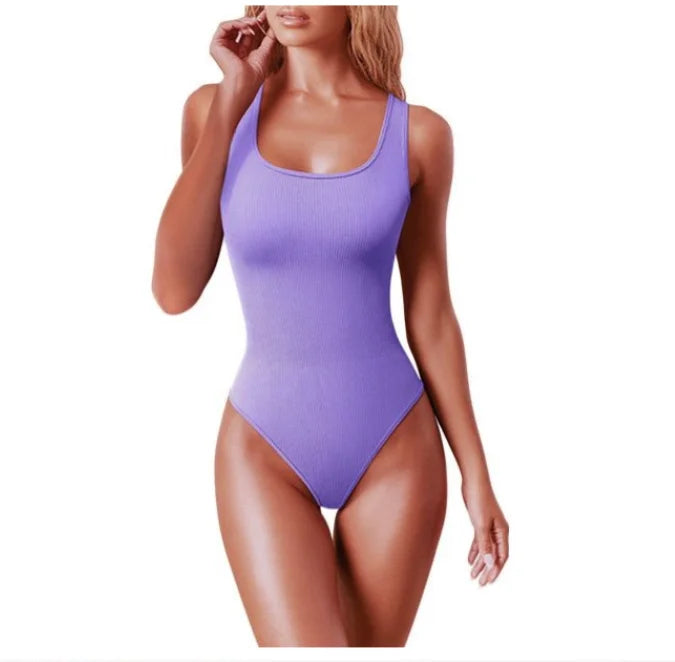 summer solid sexy bodycon women bodysuits female Knit slim casual bodysuit chic lady club short playsuits femme