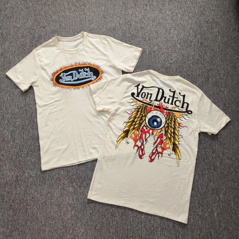 New Men Casual Round Neck Short Sleeve Pure Cotton T-Shirt Summer Vacation Top Funny Graphic Tees Y2K Street Wear