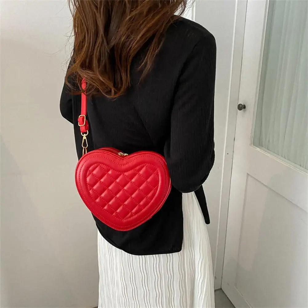 Fashion Love Heart Shape Shoulder Bag Handbags Designer Crossbody Bags PU Leather Zipper Women Casual Phone Bag Shoulder Bag