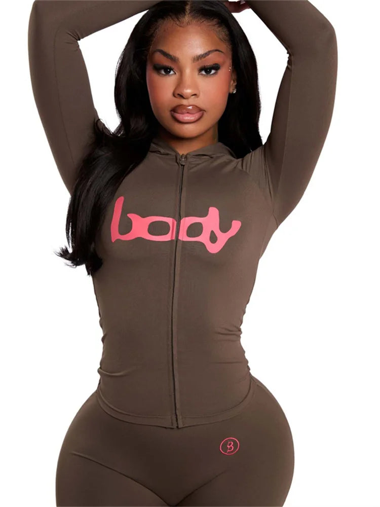 Pink Zip Hoodie & Pants Tracksuit — Women's Two-Piece