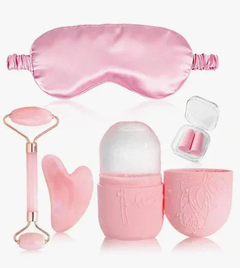 3/5/8/14pcs/Set Facial Beauty Massage & Cleansing Tool Kit, Includes Gua Sha, Massage Roller, Ice Globes, Face Brushes, Head