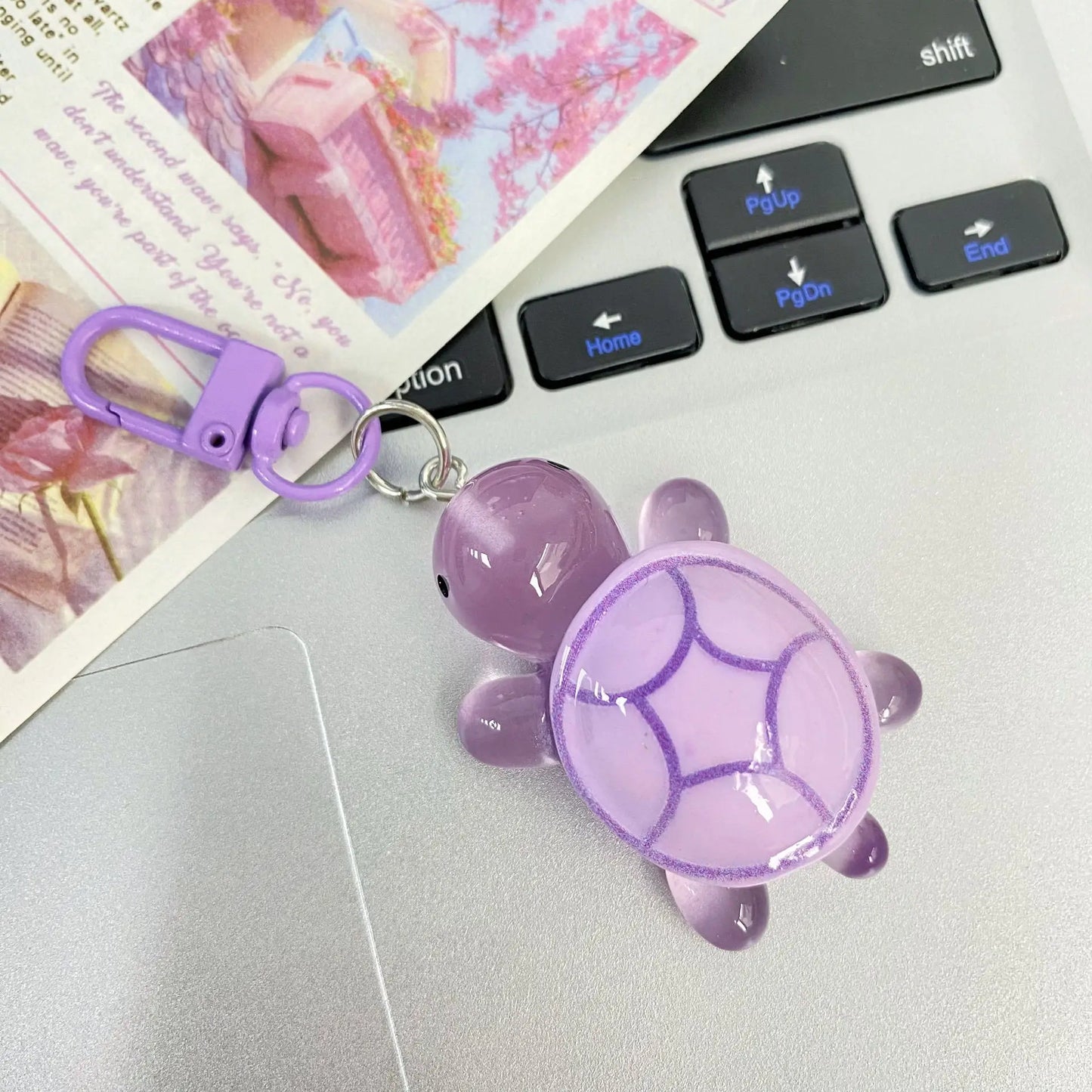 20PC Glow in The Dark Turtle Keychain for Women Bag Pendant Cute Luminous Tortoise Key Chains Animal Keyring Girl Friend DIYGift