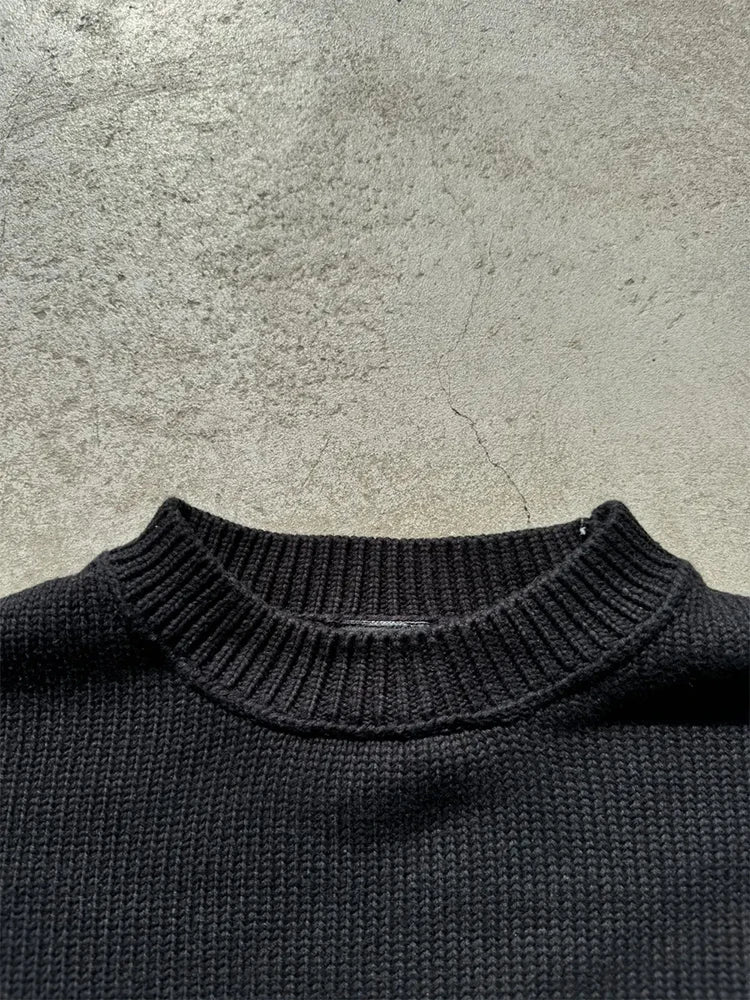 Men's Sweater Y2K Aphex Twin Knit Oversized Pullovers Gothic Jumper Winter Graphic Streetwear Long Sleeve Tops Vintage Clothing