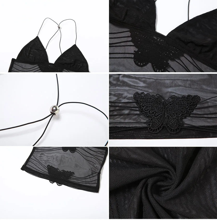 Weird Puss Halter Neck Women Crop Tops v Neck Backless Spaghetti Strap Butterfly Sexy Summer Fashion Clubwear Nightout Wild Vest