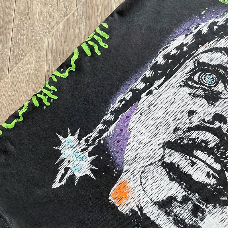 HS  Personalized letter portrait printed short sleeve T-shirt