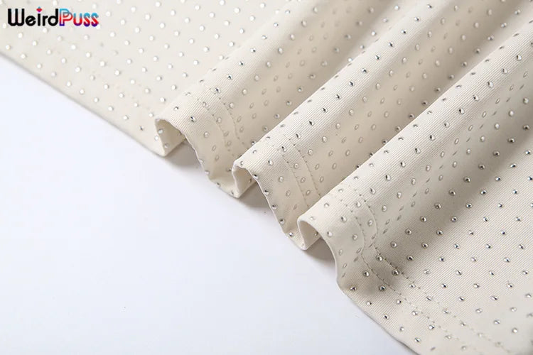 Weird Puss Sequins Shiny Dress Women Backless Halter Low Neck Ruched Skinny Short Bodycon Sexy Slim Midnight Evening Party Robe