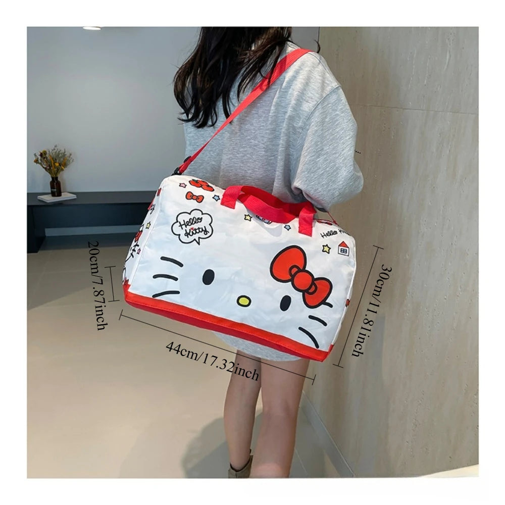 Hello Kitty Top-Handle Bag for Women Girls with A Small Handbag Large Capacity Durable Travel Bag Storage Short Distance Outdoor Make Up Bag Beat Gifts for Festival Party Wedding