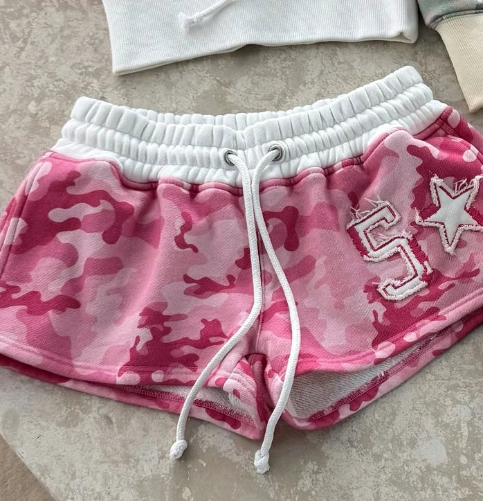 New Y2k Summer Strapless Top Suit Women Hip Hop Fashion Camouflage Embroidered Sexy Slim Strapless Top Gothic Punk Streetwear