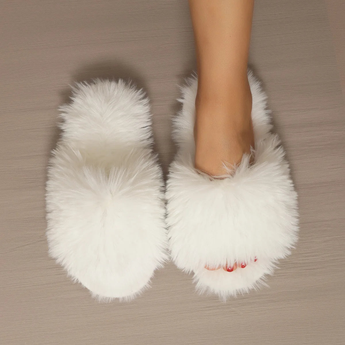 Women's Indoor Slippers 2024 Autumn and Winter New Plush Home Lazy Slippers Anti-Slip Durable Fashion Warm Sandals Slippers