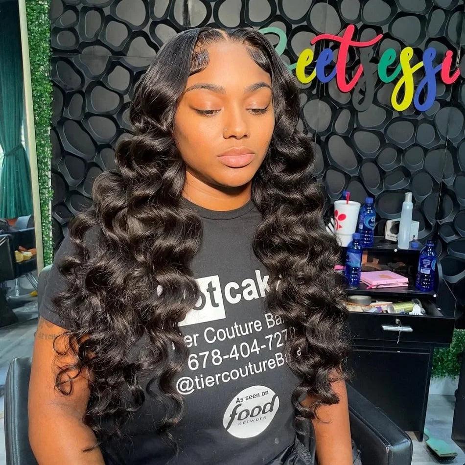 30 40Inch Human Hair 13x6 13x4 HD Lace Frontal Wig Brazilian Loose Deep Wave Curly Human Hair 360 Full Lace Front Wig Preplucked