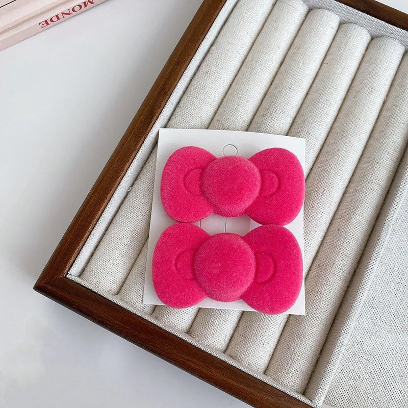 2pcs Sweet Pink Bow Star Hairpin for Girls Women Y2k Korean Style Heart Hair Clip Barrette Side Clip Headwear Hair Accessories